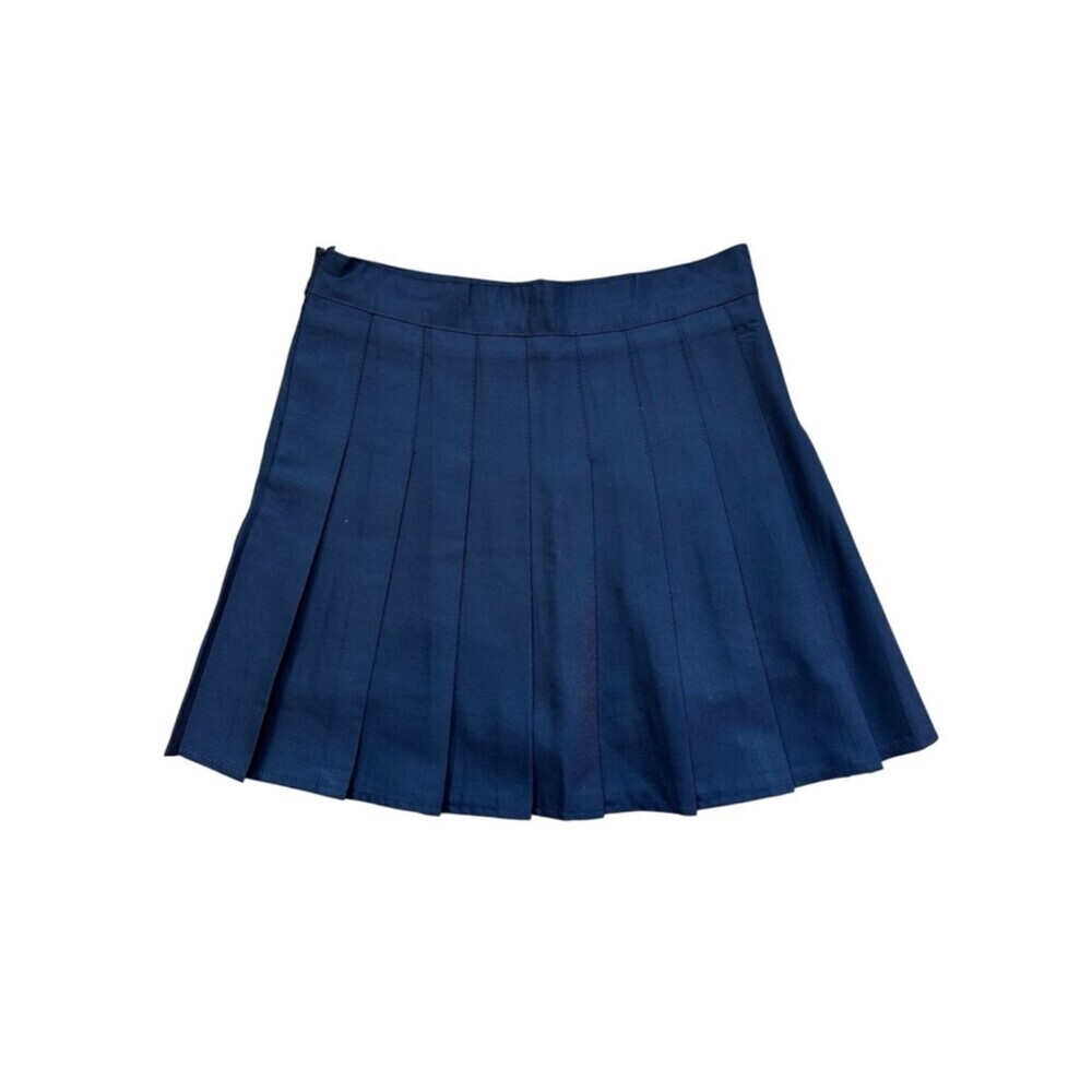 Navy Blue Pleated Tennis Skirt Skort Built In Shorts Preppy Schoolgirl Blokecore